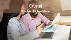  Presentation with work - Amazing PPT layouts having go meeting - colleagues in office going backdrop and a coral colored foreground