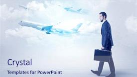  Presentation with elegant - Amazing presentation design having go meeting - elegant businessman going somewhere backdrop and a sky blue colored foreground