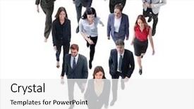  Presentation with sales forecast people behind success - Slide deck enhanced with go meeting - going business people behind background and a white colored foreground