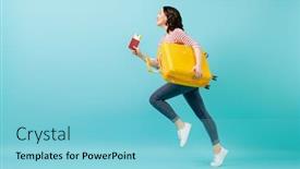  Presentation with teal - Beautiful PPT theme featuring go-on-an-adventure-happy backdrop and a light blue colored foreground