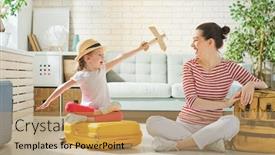  Presentation with mom daughter - Audience pleasing slides consisting of go-on-an-adventure-happy backdrop and a coral colored foreground