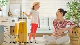  Presentation with mom daughter - Beautiful slide set featuring go-on-an-adventure-happy backdrop and a yellow colored foreground
