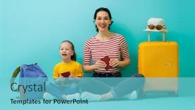  Presentation with mom daughter - Cool new PPT theme with go-on-an-adventure-happy backdrop and a light blue colored foreground