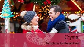  Presentation with christmas advent - Beautiful PPT theme featuring go-round on the christmas backdrop and a red colored foreground