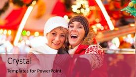  Presentation with christmas advent - Colorful PPT layouts enhanced with go-round on the christmas backdrop and a red colored foreground