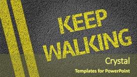  Presentation with road stop sign - Presentation theme featuring go stop sign - keep walking written background and a tawny brown colored foreground