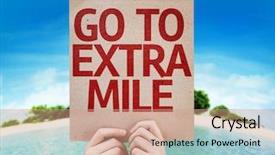  Presentation with extra mile - Amazing PPT theme having go to extra mile card backdrop and a coral colored foreground