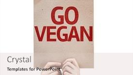  Presentation with vegan - Amazing slides having lifiting - go vegan card isolated backdrop and a lemonade colored foreground