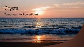  Presentation with goa beach - PPT theme featuring goa beach - evening on indian ocean background and a  colored foreground