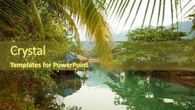  Presentation with goa - Audience pleasing PPT layouts consisting of goa coastline - fishing village in the tropics backdrop and a tawny brown colored foreground