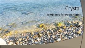  Presentation with goa - Presentation having goa coastline - footprints on the beach background and a light blue colored foreground