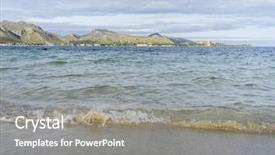  Presentation with goa beach - Beautiful theme featuring goa coastline - footprints on the beach backdrop and a gray colored foreground