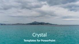  Presentation with goa - Presentation consisting of goa coastline - mediterranean sea on the island background and a ocean colored foreground