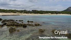  Presentation with goa - Theme featuring goa coastline - rocks by the mediterranean sea background and a tawny brown colored foreground