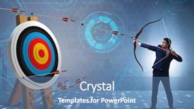 Presentation with goal - Presentation design consisting of goal arrows - businessman aiming arrow with bow background and a teal colored foreground