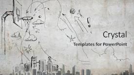  Presentation with goal image - Cool new slides with goal emplates - background image with sketches backdrop and a light gray colored foreground