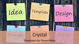  Presentation with goal - Slide set consisting of goal emplates - website plan on stickers post background and a coral colored foreground