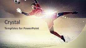  Presentation with goal ball - Colorful presentation design enhanced with goal keeper - goalkeeper catches the ball backdrop and a lemonade colored foreground