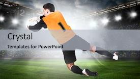  Presentation with football stadium - Theme having goal keeper - soccer or football goalkeeper is background and a  colored foreground