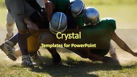  Presentation with football - PPT layouts enhanced with goal line - football players are is serious background and a tawny brown colored foreground