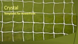 Presentation with goal - Beautiful PPT theme featuring goal net backdrop and a tawny brown colored foreground