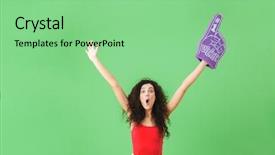  Presentation with learn active - Cool new presentation theme with goal numbers - portrait of active woman 20s backdrop and a seafoam green colored foreground