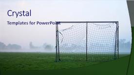  Presentation with sports field - Audience pleasing presentation consisting of goal on a sports field backdrop and a  colored foreground