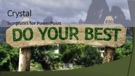  Presentation with blue aged wood sign - Presentation theme consisting of goal therapy - do your best wooden sign background and a  colored foreground