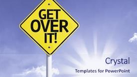  Presentation with sun rising over north america - Theme featuring goal therapy - get over it road sign background and a  colored foreground