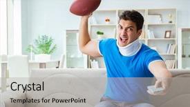  Presentation with man watching woman preparing vegetables - Presentation design featuring goal therapy - man with neck injury watching background and a  colored foreground