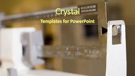  Presentation with tilted scales - Theme consisting of goal therapy - tipped the scales weigh background and a tawny brown colored foreground