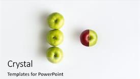  Presentation with green color - PPT theme having goal therapy - top view of an apple background and a sky blue colored foreground