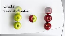  Presentation with green apples - Slide deck having goal therapy - top view of genetically modified background and a white colored foreground