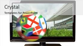  Presentation with goal ball - Slide deck featuring goal video - ball with flags coming background and a light gray colored foreground
