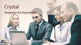  Presentation with team discussion - Audience pleasing slides consisting of goal video - business technology and office concept backdrop and a lemonade colored foreground