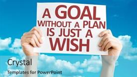  Presentation with goal - PPT theme with goal without a plan is background and a arctic colored foreground