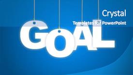  Presentation with goal - Presentation theme having goal word hanging on string background and a teal colored foreground