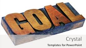  Presentation with color blocks - PPT layouts having goal-word-isolated-text background and a light gray colored foreground