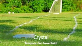  Presentation with empty - Amazing presentation theme having goalbased - empty ballfield in afternoon backdrop and a  colored foreground