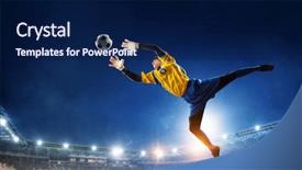  Presentation with best - Cool new slides with goalie - best game moments mixed media backdrop and a navy blue colored foreground