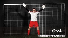  Presentation with goal image - Presentation theme consisting of goalie - composite image of goalkeeper background and a wine colored foreground