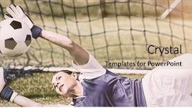  Presentation with saving - Colorful presentation theme enhanced with goalie - female goalkeeper saving a goal backdrop and a coral colored foreground
