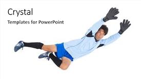  Presentation with save - Colorful slides enhanced with goalie - goalkeeper in blue making backdrop and a white colored foreground