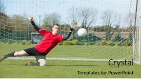  Presentation with goalie - Presentation theme enhanced with goalie - goalkeeper in red ready background and a mint green colored foreground