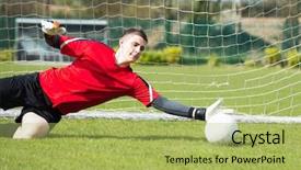  Presentation with saving - Cool new presentation theme with goalie - goalkeeper in red saving backdrop and a yellow colored foreground