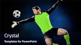  Presentation with goalie - Amazing slide set having goalie - goalkeeper soccer man isolated backdrop and a navy blue colored foreground