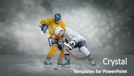  Presentation with nhl hockey ice referee - Beautiful slide deck featuring goalie - ice hockey player backdrop and a gray colored foreground