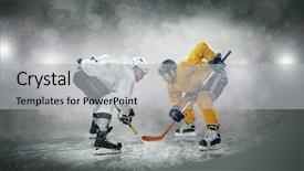  Presentation with goalie - Cool new presentation design with goalie - ice hockey player backdrop and a light gray colored foreground