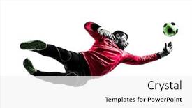  Presentation with goalie - Presentation design with goalie - one soccer player goalkeeper man background and a white colored foreground