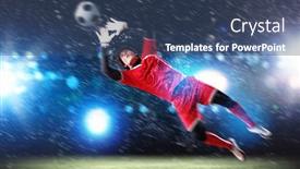  Presentation with spotlight - Presentation theme enhanced with goalkeeper-catches-the-ball background and a ocean colored foreground